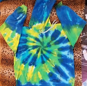Tie-dye green blue yellow Pullover Hoodie